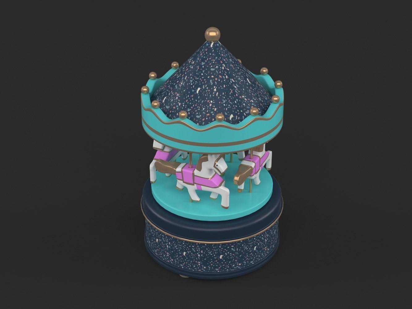 Carousel Music Box 3D model_1