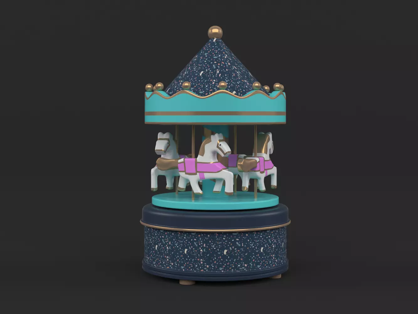 Carousel Music Box 3D model_0