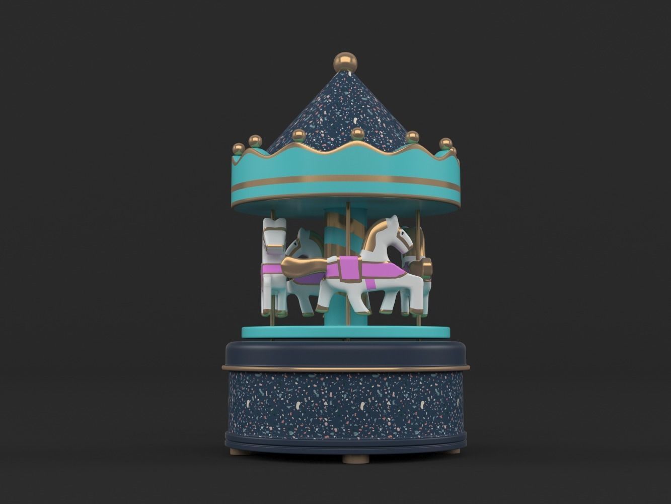 Carousel Music Box 3D model_2