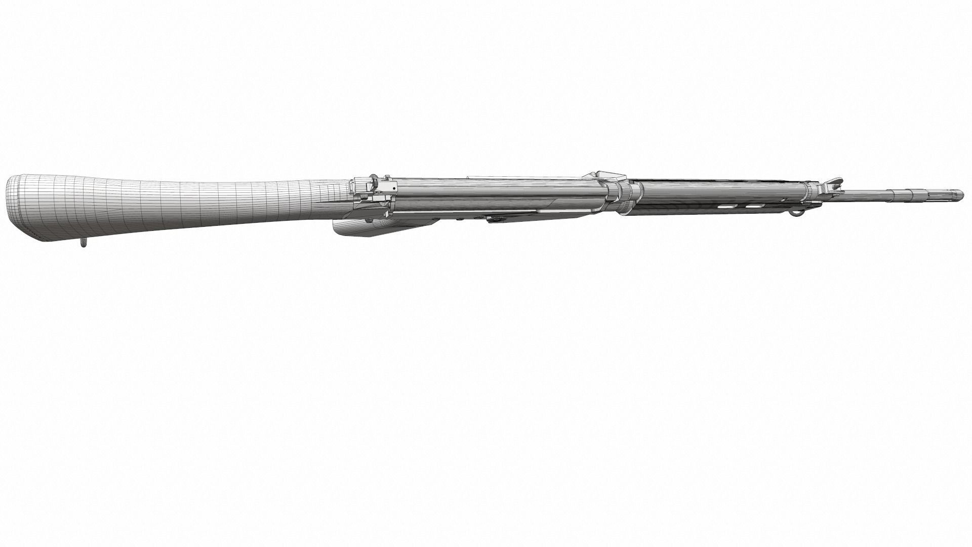 Assault rifle L1A1 Fn Fal 3D model_13