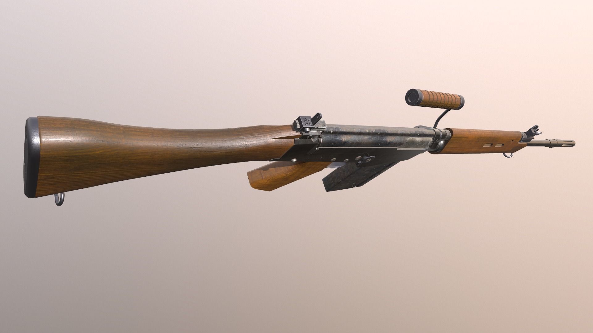 Assault rifle L1A1 Fn Fal 3D model_4