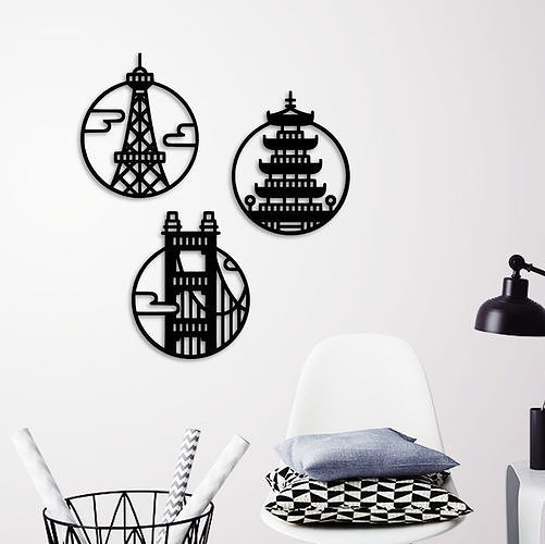 CITY ICON WALL DECORATION 3D print model