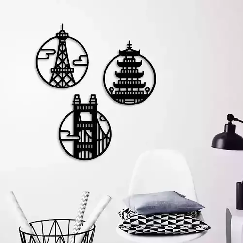CITY ICON WALL DECORATION 3D print model