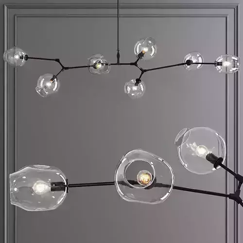 8-globe Branching Bubble Oil-rubbed Bronze and Clear Glass