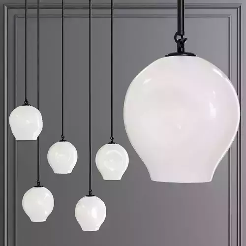 Small Bubble Pendant Oil-rubbed Bronze and White Glass