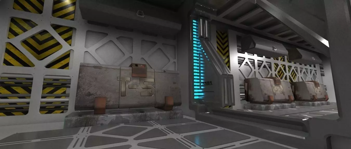 Spaceship indoor 3D model_0