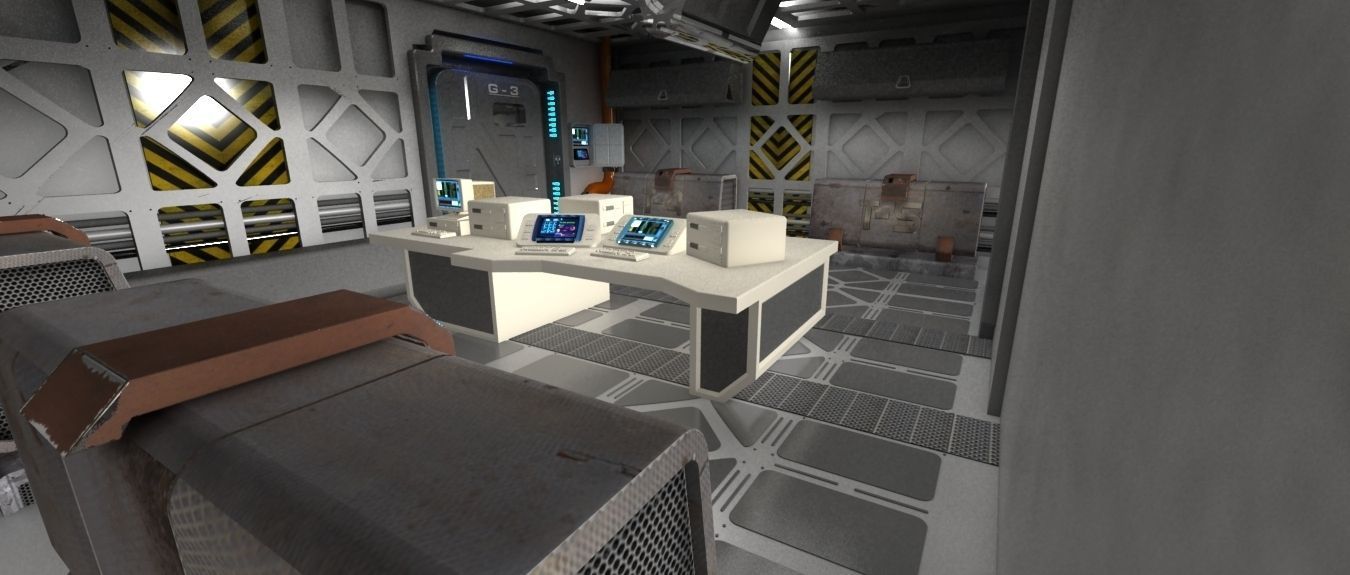 Spaceship indoor 3D model_9
