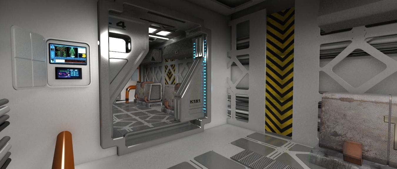 Spaceship indoor 3D model_2