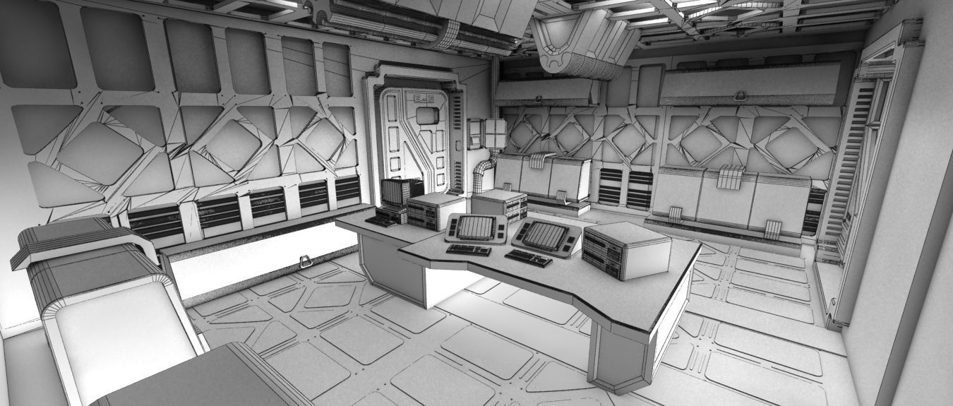 Spaceship indoor 3D model_4