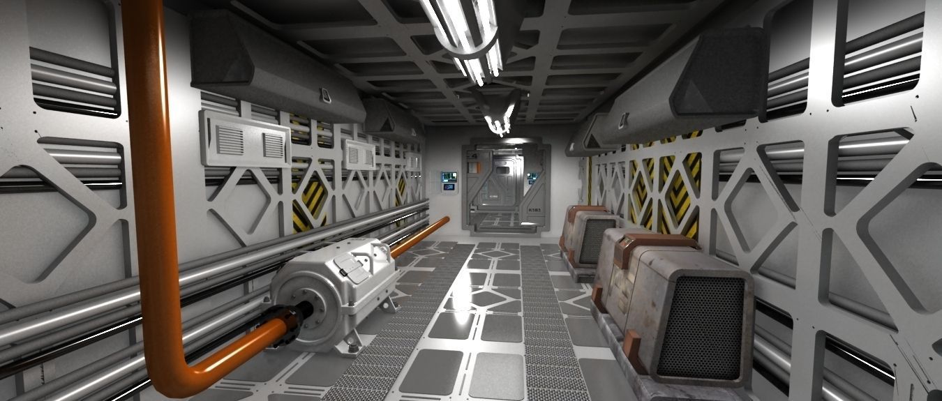 Spaceship indoor 3D model_1