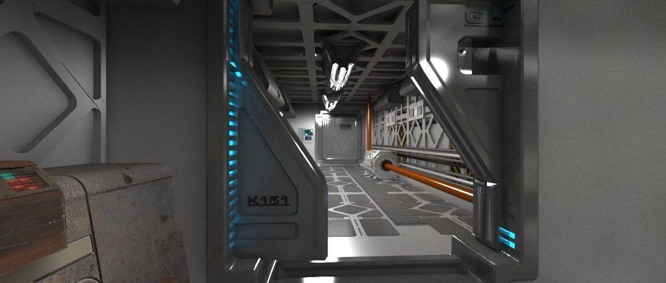 Spaceship indoor 3D model_11