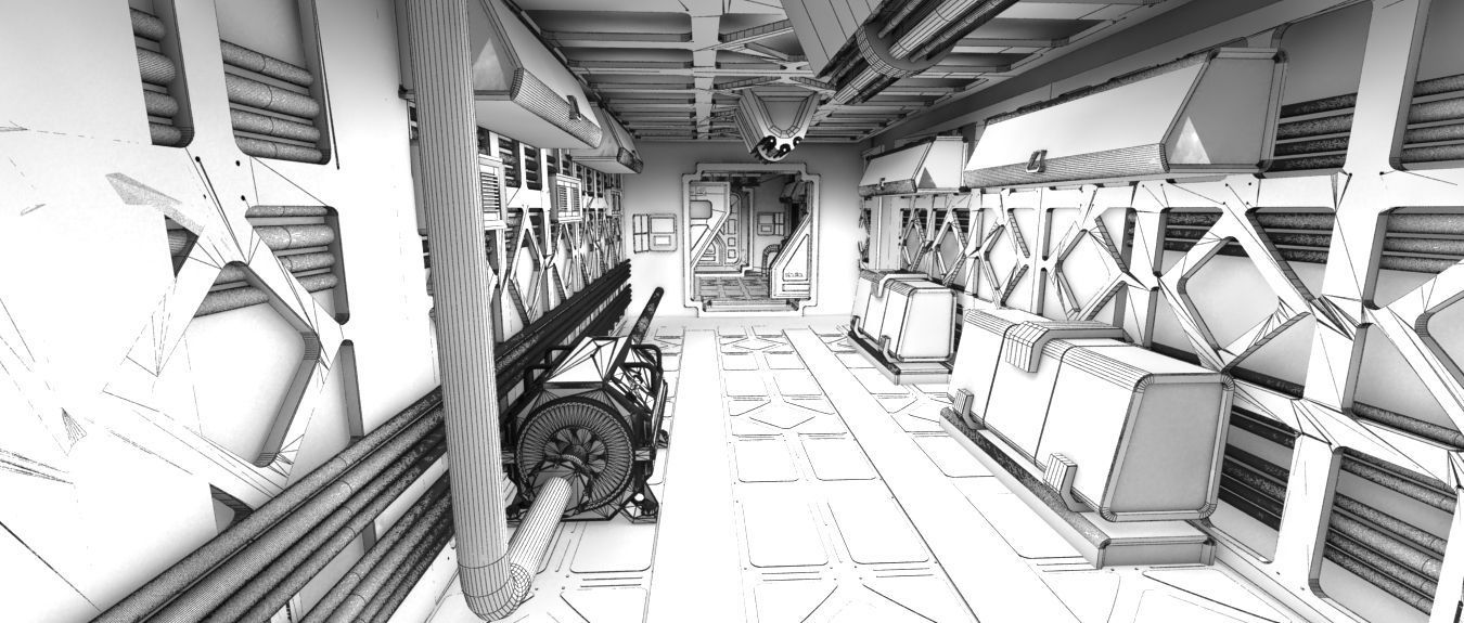 Spaceship indoor 3D model_5