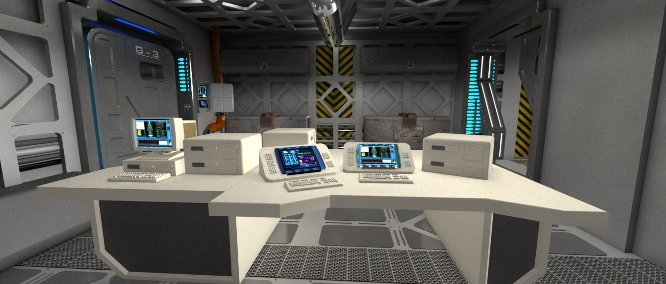 Spaceship indoor 3D model_10