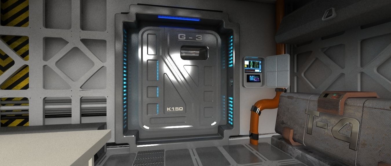 Spaceship indoor 3D model_8