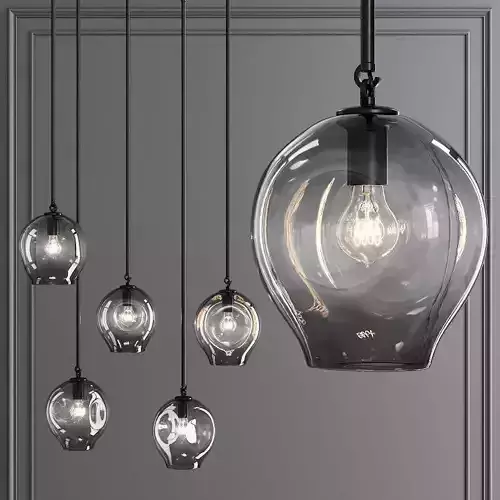 Small Bubble Pendant Oil-rubbed Bronze and Gray Glass