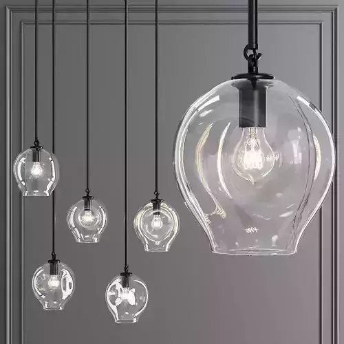 Small Bubble Pendant Oil-rubbed Bronze and Clear Glass