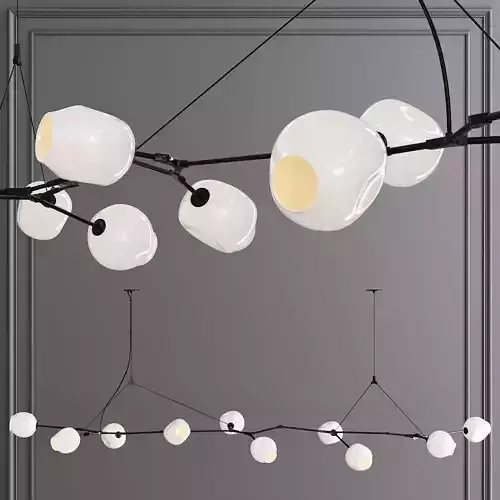 10-globe Branching Bubble Oil-rubbed Bronze and White Glass