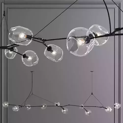 10-globe Branching Bubble Oil-rubbed Bronze and Clear Glass