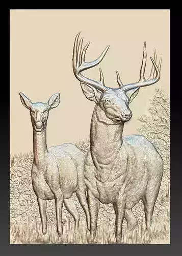 Two Deer - relief -2019