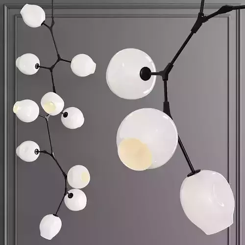 10-globe Branching Bubble Oil-rubbed Bronze and White Glass