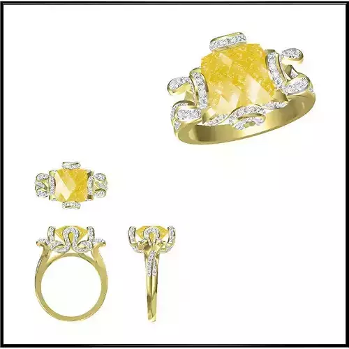 JCD Format Vintage style color stone rings cad ring design