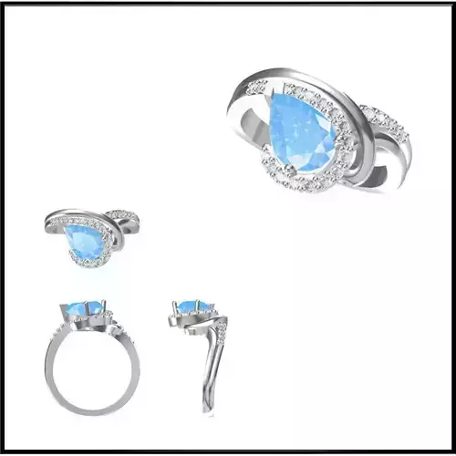 JCD Format Vintage style color stone rings cad color stone ring