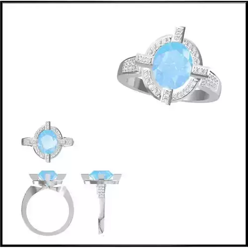 JCD Format Vintage style color stone rings