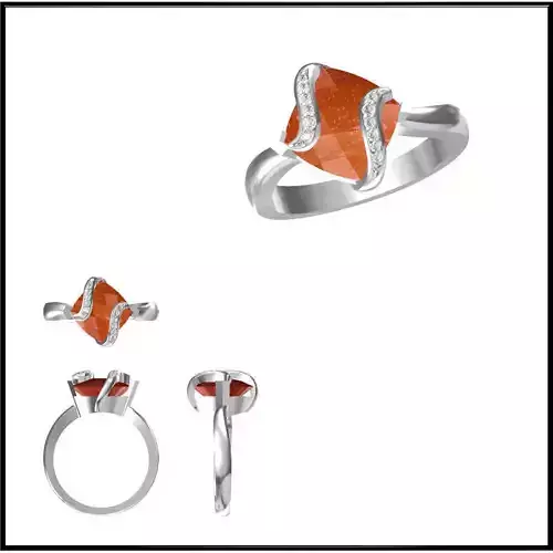 JCD Format  Color stone rings sets ring cad