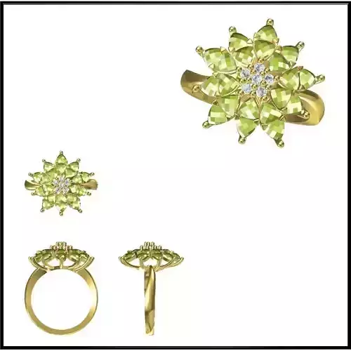 JCD Format Color stone rings sets rhino 3d jewelry