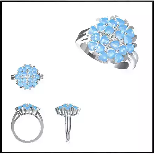 JCD Format Color stone rings sets metal file for jewelry making