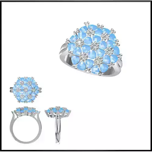 JCD Format Color stone rings sets cad Diamond jewellery design