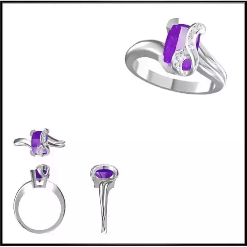 JCD Format Color stone rings sets cad cam jewelry design