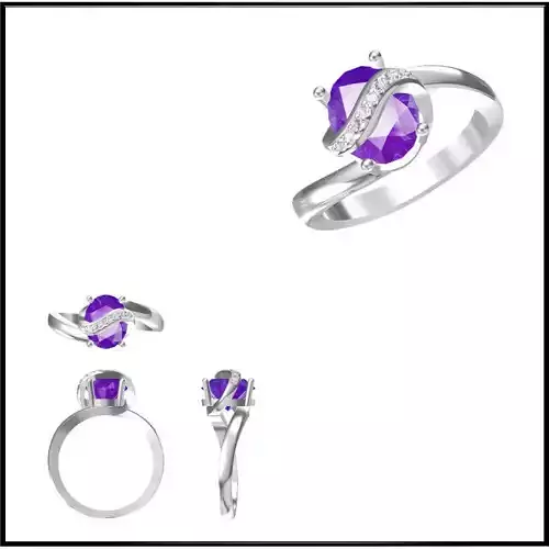 JCD Format Color stone rings sets cad cam jewelry