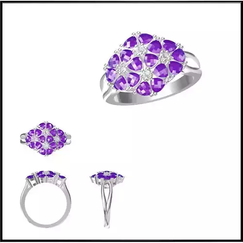 JCD Format Color stone rings sets autocad jewelry