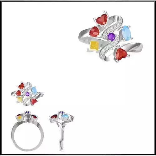 JCD Format Color stone rings sets 3dm jewelry