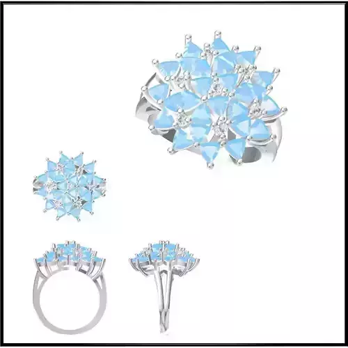 JCD Format  Color stone rings sets 3d jewelry files for sale