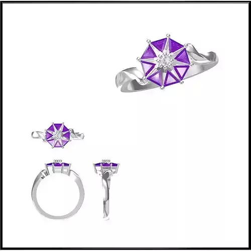 JCD Format Color stone rings sets 3d jewelry cad