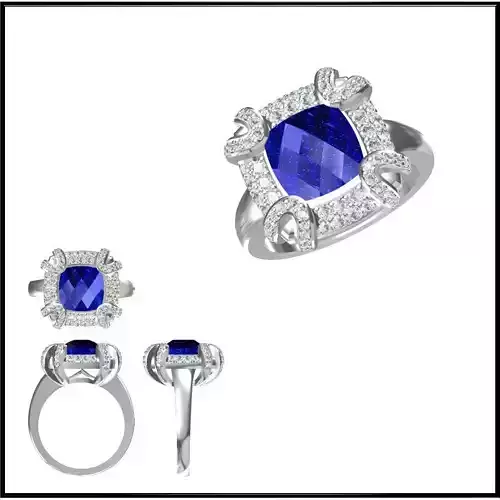 JCD Format  Art deco color stone ring