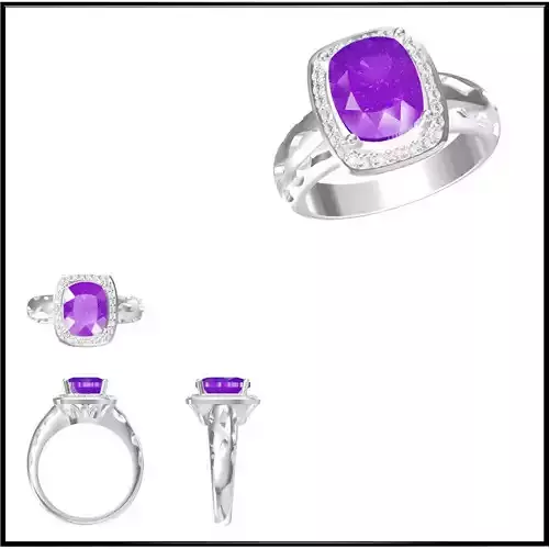 JCD Format Art deco color stone ring cad jewellery design course