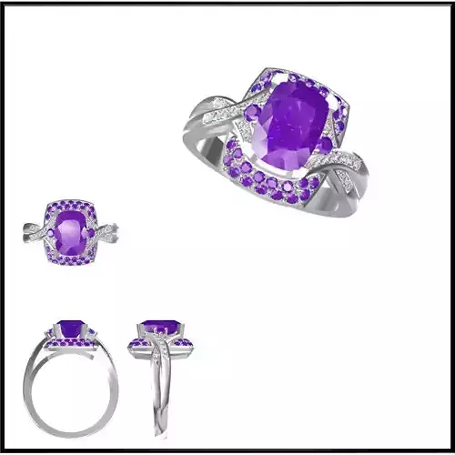 JCD Format  Art deco color stone ring cad cam jewelry design