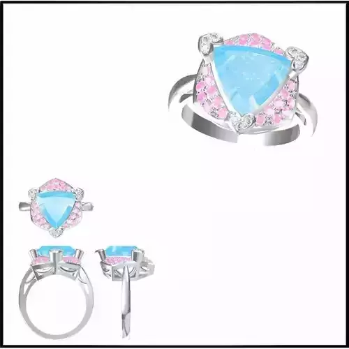 JCD Format  Art deco color stone ring autodesk jewelry design