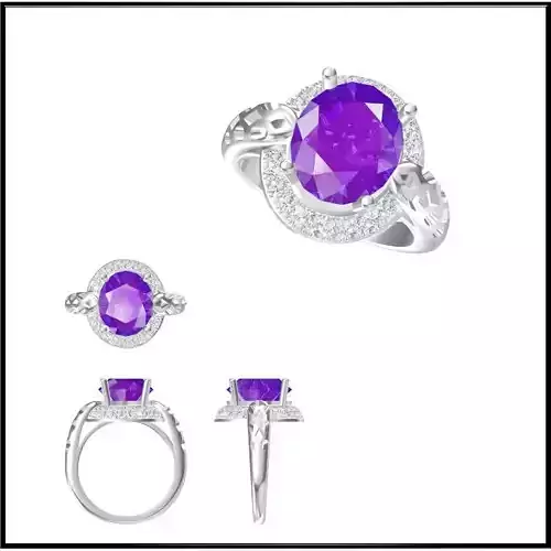 JCD Format  Art deco  color stone ring jewellery 3dm files