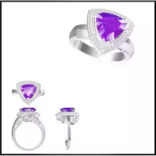 JCD Format  Art deco  color stone ring