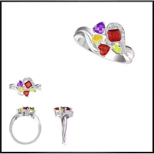 JCD Format  Antique color stone rings wax files jewelry