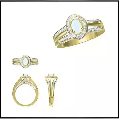 JCD Format Antique color stone rings ring cad