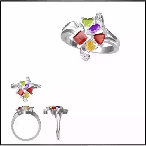 JCD Format Antique color stone rings metal file