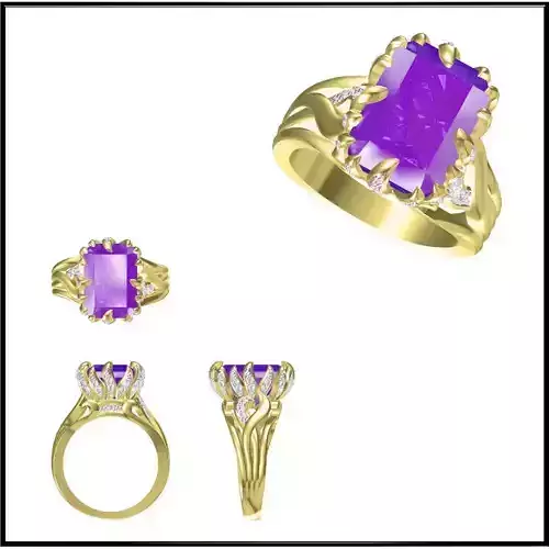 JCD Format Antique color stone rings jewelry cam