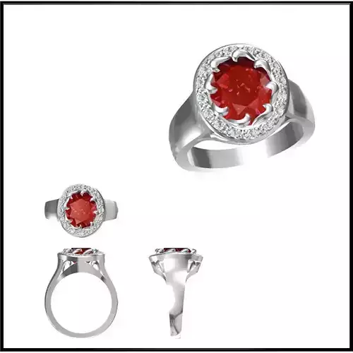 JCD Format Antique color stone rings jewelry cad cam masters