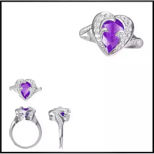 JCD Format Antique color stone rings for sale 3dm jewelry files