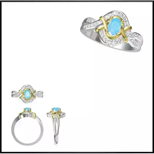 JCD Format Antique color stone rings jewellery design